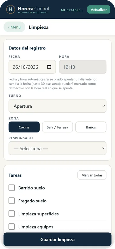 Limpieza por zonas